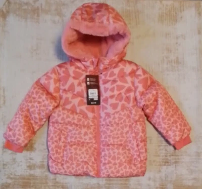 SWISS+TECH New Swiss Tech Heart Puffer Jacket Toddler Youth Girls Various Sizes Orange