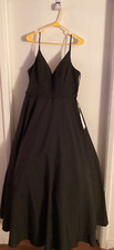Women NWT "Mac Duggal" blk,spaghetti strap,long princess gown. Size 14