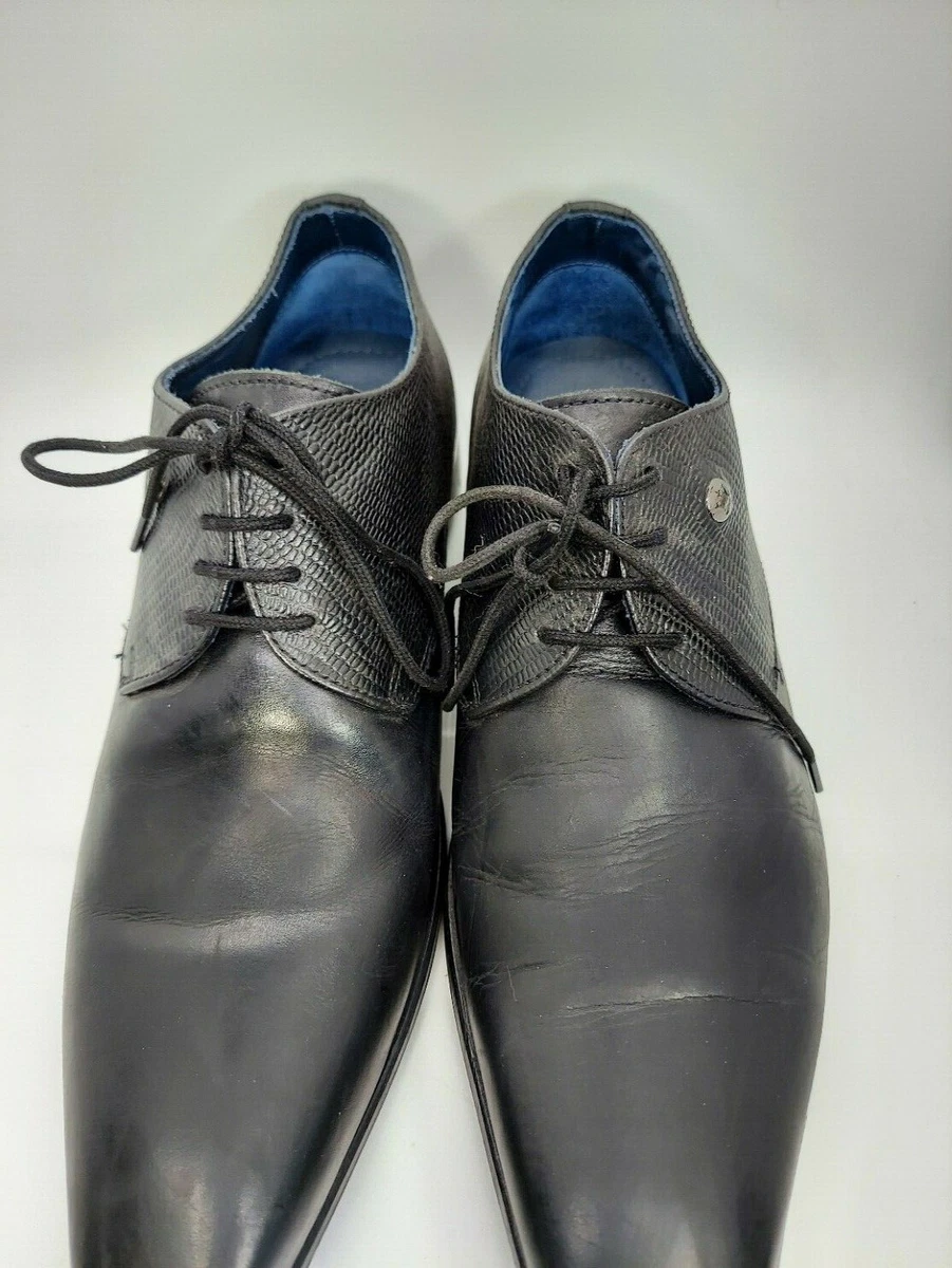 Louis Philippe Black Leather Lace Up Dress Shoe Men's 40 Style Code  LPBC12L020