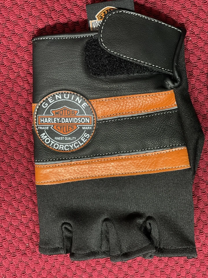 Harley Davidson Guantes Sin Dedos Cuero 100% Foto 4 de 4