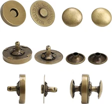 20 Sets 18MM Coppery Strong Magnetic Button Clasps,Round Magnetic Snaps Bag Butt