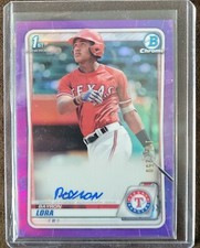 2021 Bowman Bayron Lora 1st Bowman Purple Refractor Auto #/250 - Texas Rangers
