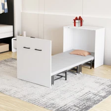 SUNYRISY Multi-Functional Murphy Cabinet Bed Foldable Platform Padded Bed Frame