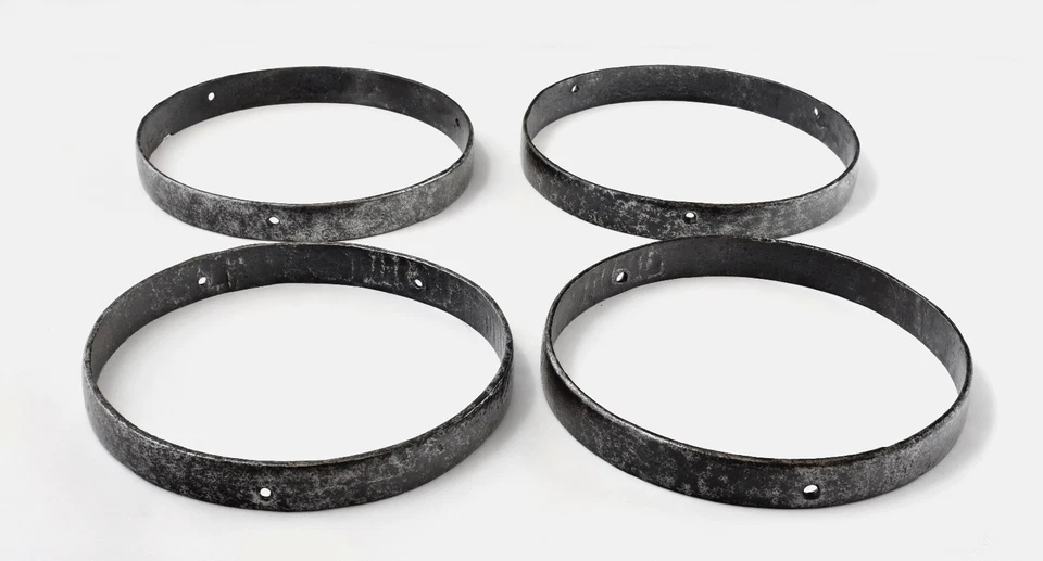 4 anciens Cerclages de Roue en fer forgé - Photo 3/4