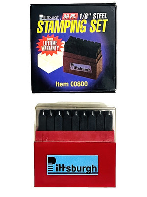 PITTSBURGH 36 PC. 1/8'' STEEL STAMPING NUMBERS & LETTERS PUNCH SET #008800
