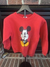 Vintage Mickey Co Sweatshirt Size M Red Crewneck Pullover 90s Disney USA Made