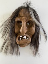 VINTAGE Willi Huggler Holz Maske Larve handge...