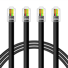 2Pack RJ9 Cable 15ft Phone Cord Telephone Cable RJ9 / RJ10 / RJ22 4P4C Male to M