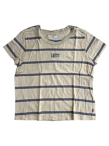 Levi's Damski T-shirt rozm. 38/M Beżowy Paski Bawełna Casual - Zdjęcie 1 z 5