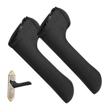 Door Handle Covers, Door Knob Covers for Summer Anti-Scald 2 Pieces Black
