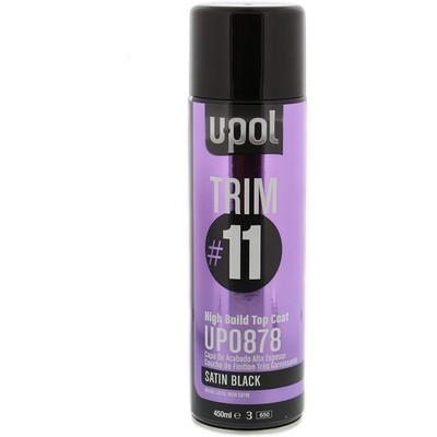 U-POL Trim #11 UP0878 High Build Top Coat, 450 mL Aerosol, Satin Black