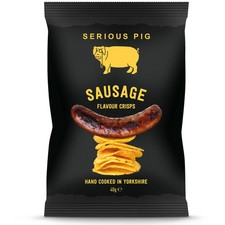 Serious Pig Sausage Flavour Hand Cooked Crisps Yorkshire Potatoes Natural