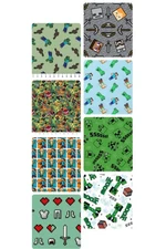 4 Fat Quarters - Assorted Minecraft Fat Quarter Bundle
