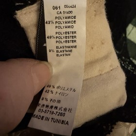 Aubade Women's Black Tan Lace Sheer Garter Belt Lingerie Size L Large