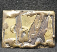 XG29131 VERY COOL VINTAGE 1970s ABSTRACT ARTWORK UNISEX FASHION BELT BUCKLE