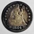 1854 Seated Liberty Dime 10c 90% Silver Coin d485