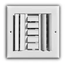 6 In. X 6 In. 3-Way Adjustable Curved Blade Wall/Ceiling Register