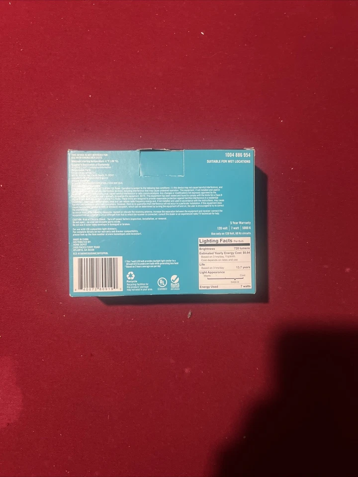 3pk EcoSmart LED Light Bulbs A15 Globe Daylight E12 Base Dimmable 886954 - Image 3 of 4