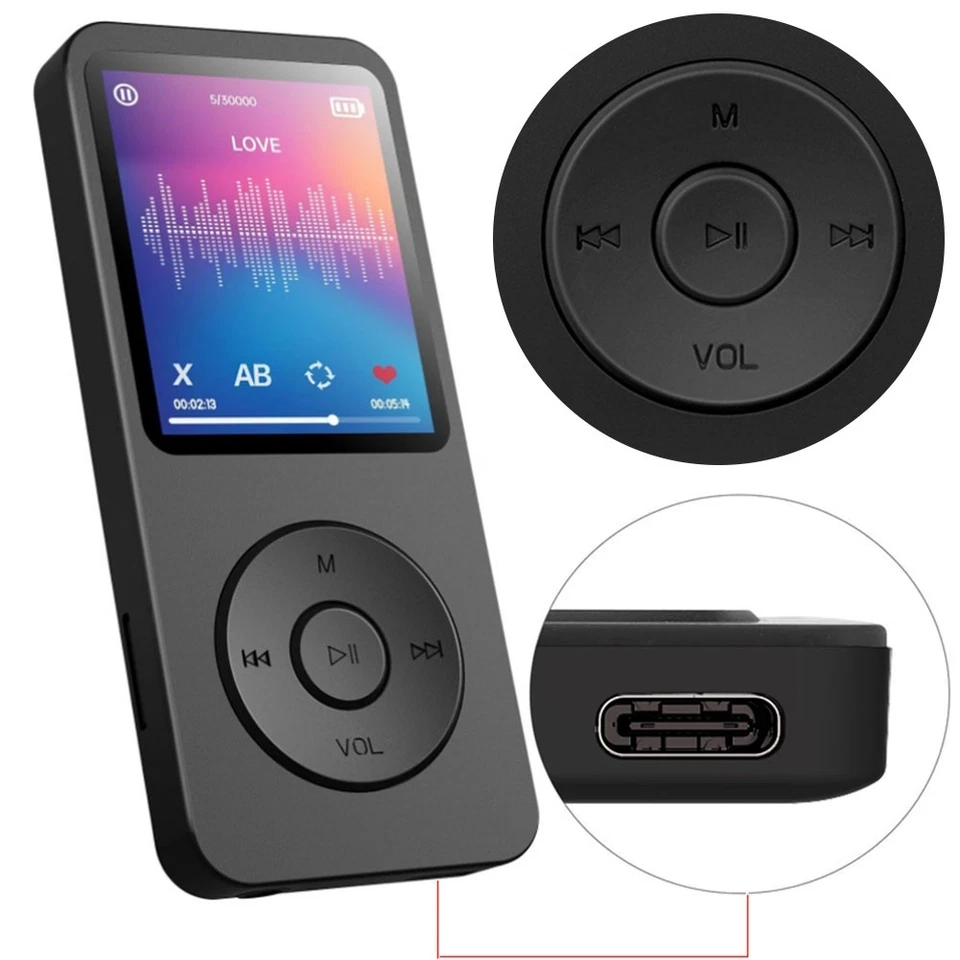 LETTORE MP3/MP4 MUSICALE CON SCHERMO DIGITALE LCD MINI CLIP  128GB BLUETOOTH  - Immagine 3 di 4