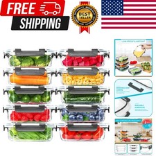 10 Pack Glass Meal Prep Containers, 22 OZ Glass Airtight Food Storage Contain...