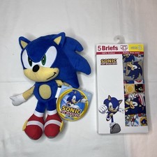 Handcraft SONIC The Hedgehog Boys Briefs 5 Pack - Size 6 with Sonic stuffed toy