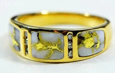 Gold Quartz Ring "Orocal" RM732D12Q Genuine Hand Crafted Jewelry - 14K Gold Cast