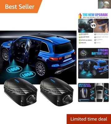 Smart Sensor LED Car Door Projector - 2PCS Carbon Fiber Design for Ch-eee-vv