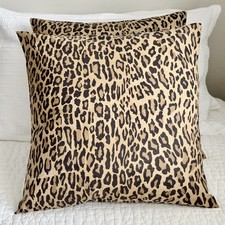 2 Ralph Lauren Aragon Animal Leopard print 18" Pillow COVERS Fall Custom