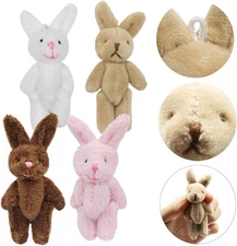Mini Plush Bunny, 12 Pcs Tiny Stuffed Animals, 3.1 Inch Easter Bunny Doll, So...