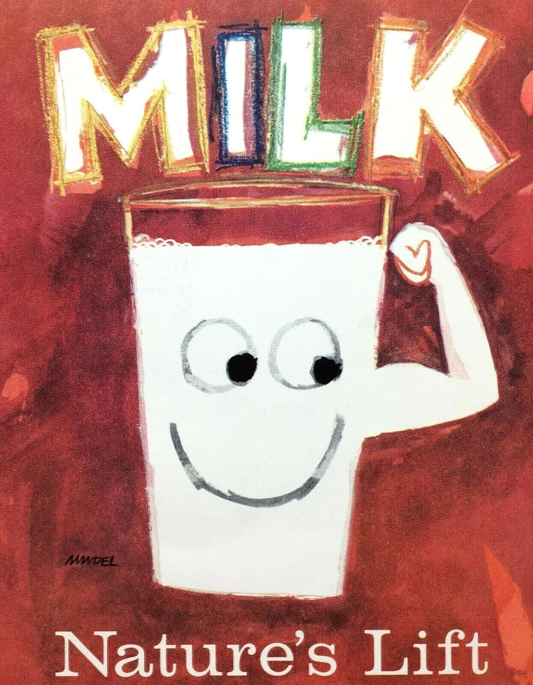 Anúncio impresso vintage 1960 Milk Nature's Lift Saul Mandel American Dairy Association - Imagem 2 de 4