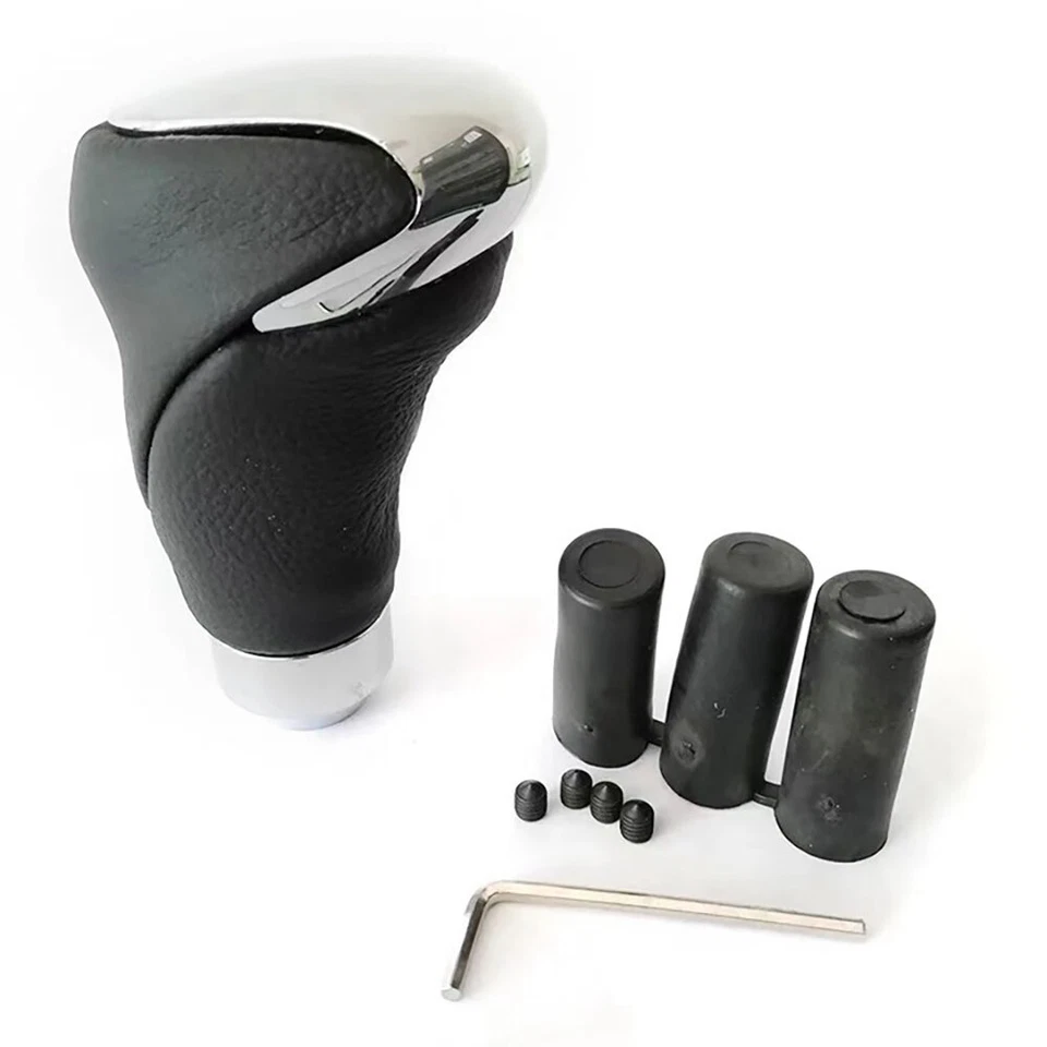 1X Cabezal de palanca de cambios manual/automático de cuero para automóvil Foto 3 de 4