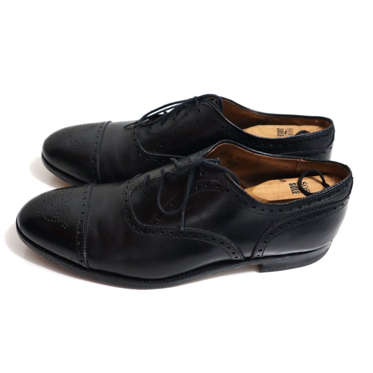 Alden Medallion Cap Toe Mens 11 A/C Black Leather Dress Shoes 909 Alden for O main image 2