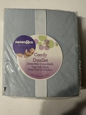 Babies R Us Comfy Jersey Knit Baby Crib Sheet - light blue 100 cotton