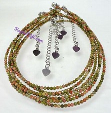 Wholesale Lot 6 Pcs 2mm Natural Unakite Anklets Crystal Healing Energy