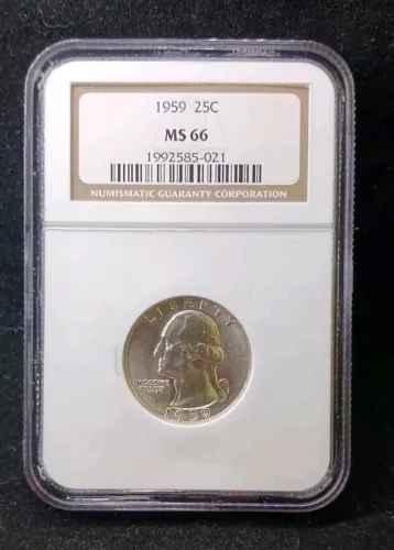 1959 NGC MS66 Washington Quarter Coin