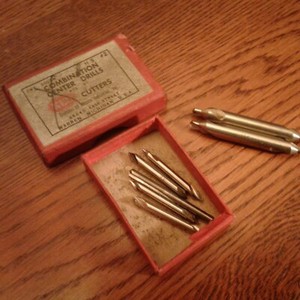 VINTAGE KEO BOX COMBINATION CENTER CUTTER DRILLS 7 EA. SOLD AS IS