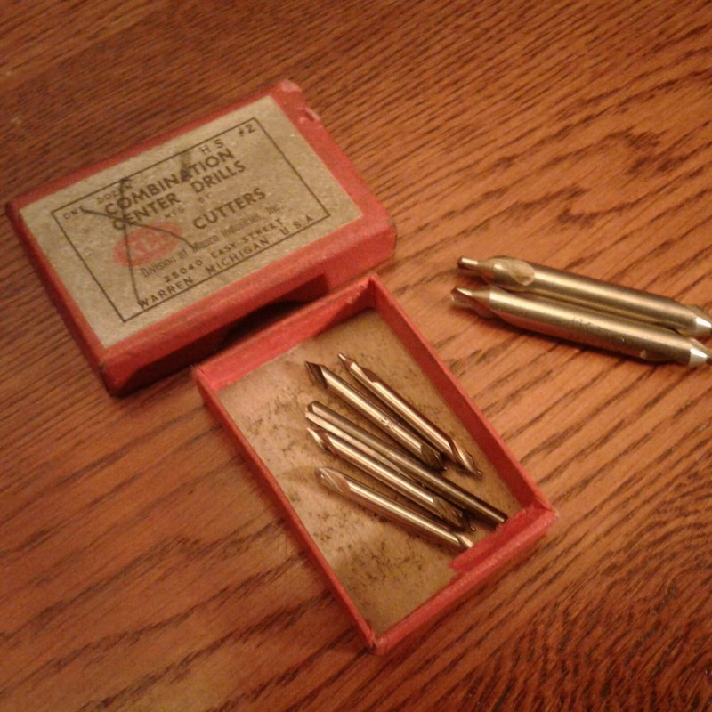 VINTAGE KEO BOX COMBINATION CENTER CUTTER DRILLS 7 EA. SOLD AS IS