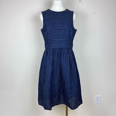 Ivy and Blu Dress Womens Six Fit and Flare Stripe Linen Preppy Coastal  Nautical | eBay