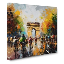 Tour De France Palette Knife No.1 Canvas Wall Art Print Framed Picture Decor