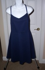 Old Navy Blue Spaghetti Strap X Back Empire Waist Sundress  Cotton Knit Medium