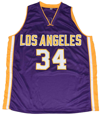 LOS ANGELES LAKERS SHAQUILLE O'NEAL SIGNED #34 PURPLE BASKETBALL