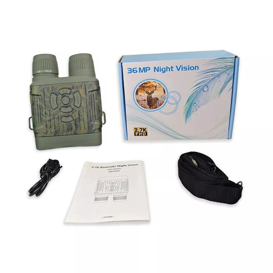 2.7K Night Vision Goggles For Hunting Infrared Binoculars 36MP 10x Digital Zoom - Image 2 of 4