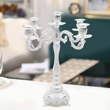 5-Arm Candelabra Taper Candlestick Candle Holder Wedding Decorations Aluminum US