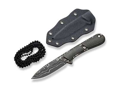 CIVIVI Mini Elementum Fixed Micarta Dark Green Damascus Messer   02WE063DAM