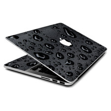 Skin Wrap for MacBook Pro 15 inch Retina Rain Drops on Black Metal