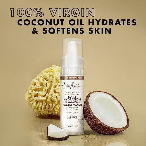 SheaMoisture 100 Virgin Coconut Daily Hydration Foaming Facial Wash, 7
