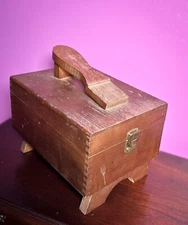Excelsior Shoe Shine Box Vintage Hand Crafted Wood Valet Wooden Brass Dovetail