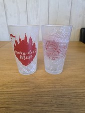 2 X OFFICIAL HARRY POTTER MARAUDERS MAP Drinking Glasses 