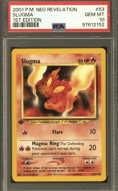 Pokemon Neo Revelation 1st Edition Slugma 53/64 PSA 10 GEM MINT