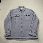 Patagonia Shirt Mens Medium Blue Herringbone Flannel 100% Organic Cotton Heavy